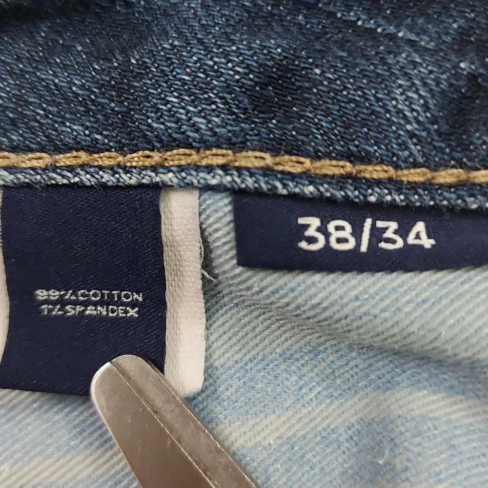 Bonobos Jeans Mens 38x32 Blue Slim Straight Durable Ringspun Denim Casual Work